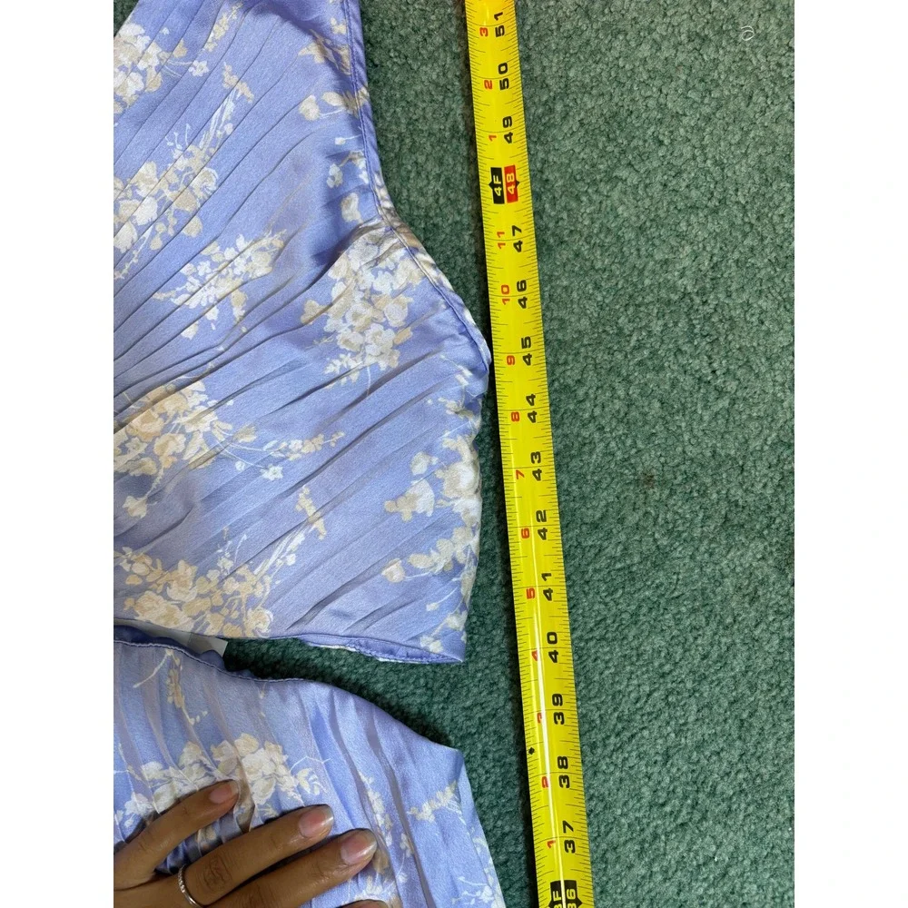 Abercrombie Giselle Pleated Cutout Maxi Dress XXL Tall Blue Floral Romantic NWT